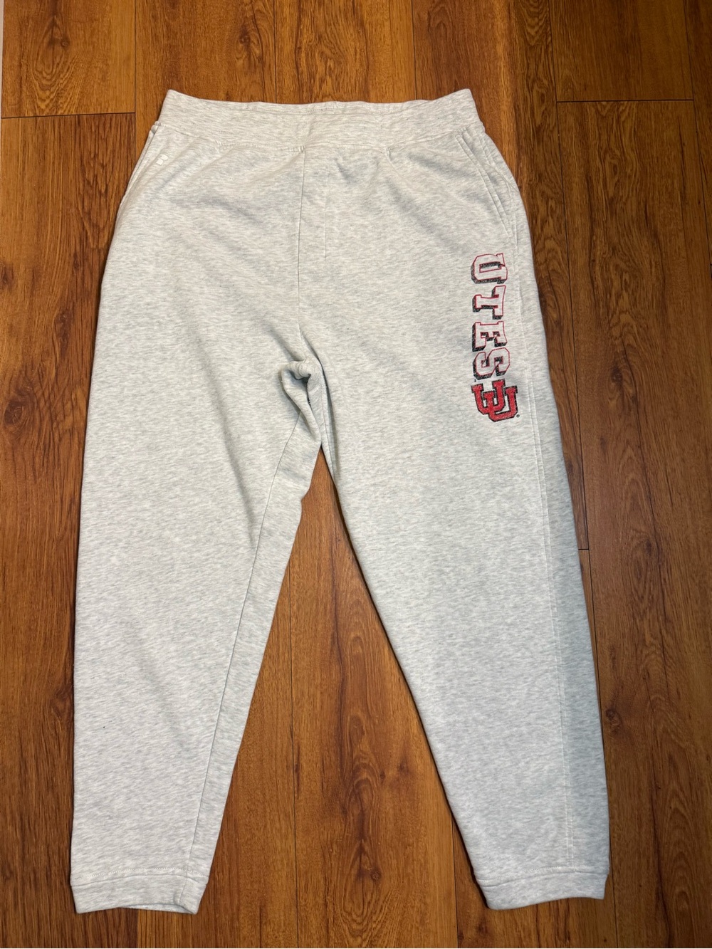 Russell Athletic Light Gray Joggers with Red 'UTES' Side Print